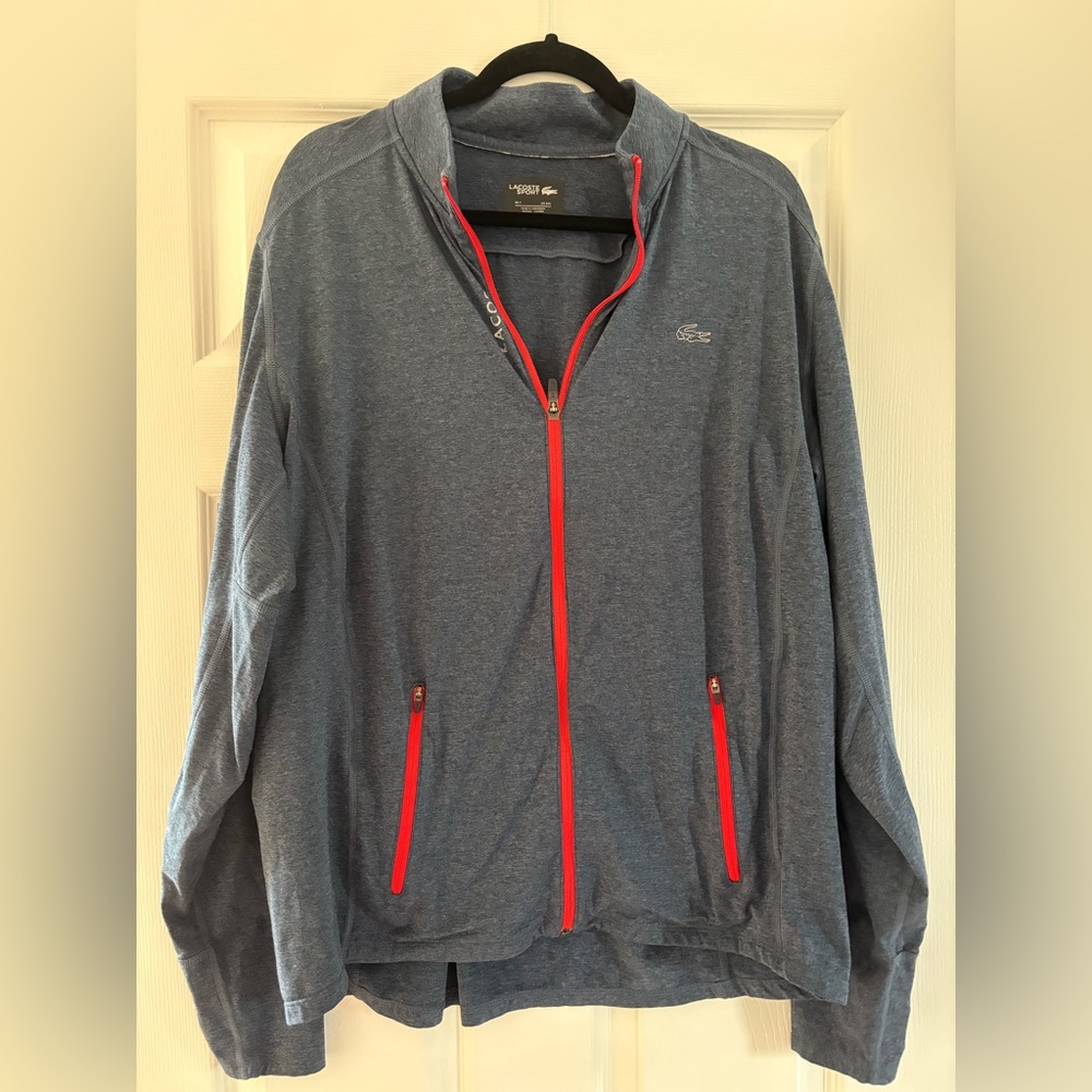 Lacoste Heather Blue Jacket with Red Trim